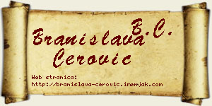 Branislava Cerović vizit kartica